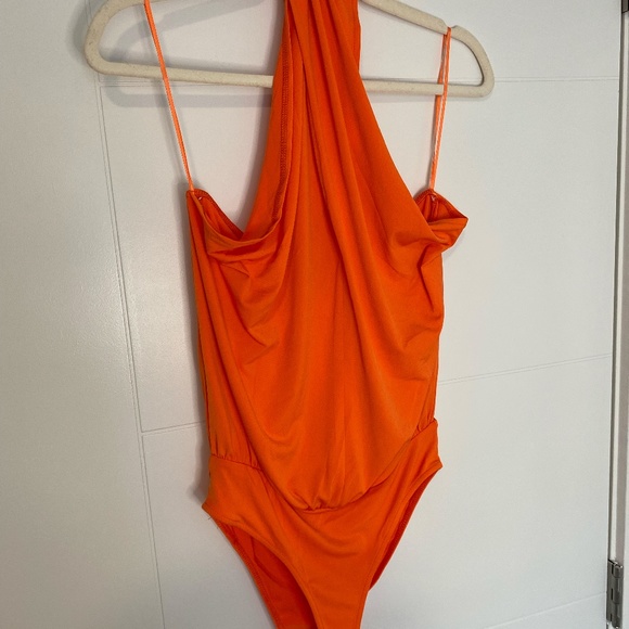 Zara Orange Halter Neck Bodysuit | Twist Tank Top - Picture 7 of 7